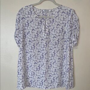 Rose and Olive Lavender and White floral blouse